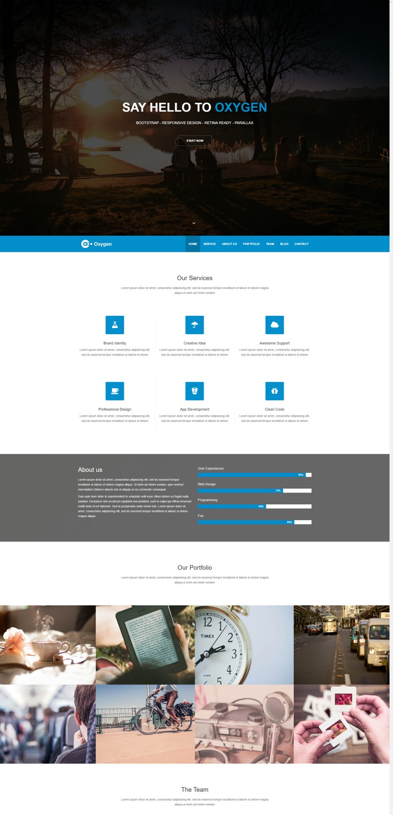 乐程源码-蓝色大气的网络设计公司html5响应式模板