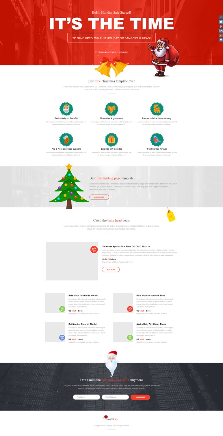 乐程源码-html5国外商品促销圣诞节专题模板下载
