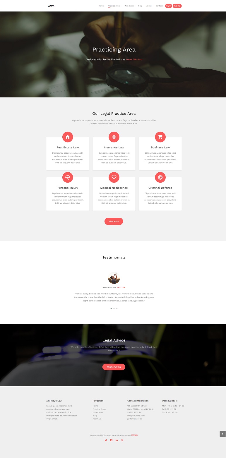 乐程源码-大气的律师事务所网站html5模板
